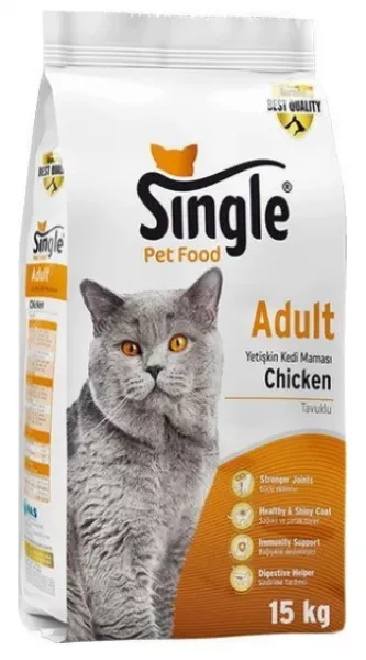 Single Yetişkin Tavuklu 15 kg Kedi Maması