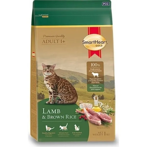 SmartHeart Gold Kuzu Etli Pirinçli Yetişkin 1 kg 1000 gr Kedi Maması