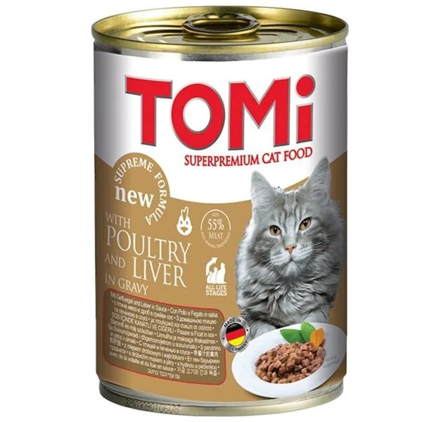 Tomi Kanatlı ve Ciğerli Yetişkin 400 gr Kedi Maması