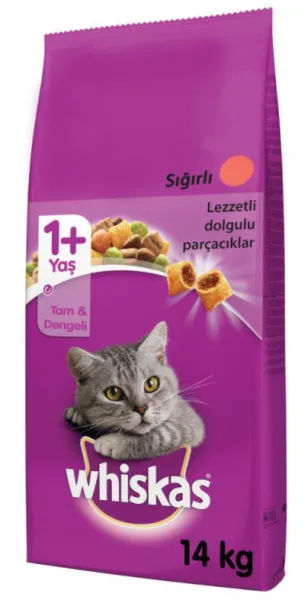 Whiskas Sığır Etli Yetişkin 14 kg Kedi Maması