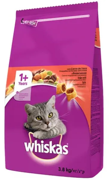 Whiskas Sığır Etli Yetişkin 3.8 kg Kedi Maması