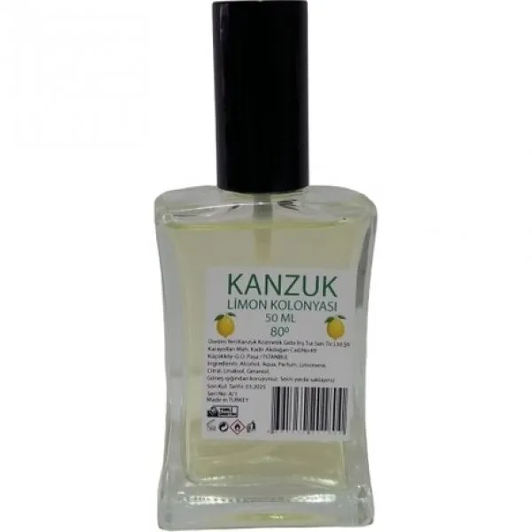 Kanzuk Limon Kolonyası Cam Şişe Sprey 50 ml Kolonya