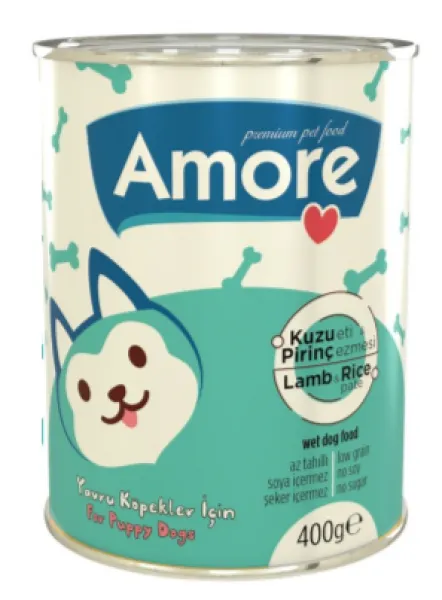 Amore Kuzu Etli Pirinçli Ezme Yavru 400 gr Köpek Maması