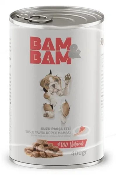 Bam&Bam Kuzu Etli Soslu Yavru 400 gr Köpek Maması