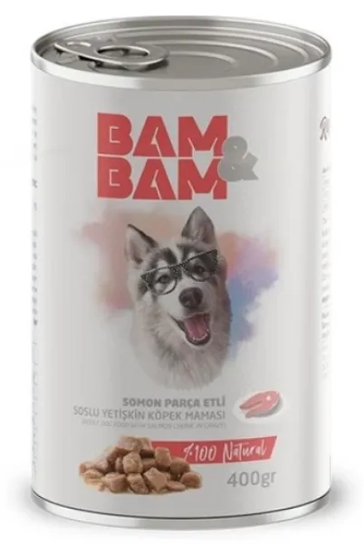 Bam&Bam Somon Parça Etli Soslu Yetişkin 400 gr Köpek Maması