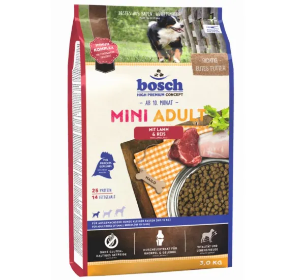 Bosch Adult Mini Kuzu Eti ve Pirinç 3 kg Köpek Maması