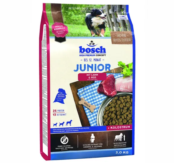 Bosch Junior Kuzu Eti ve Pirinçli 3 kg Köpek Maması