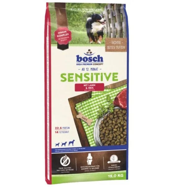 Bosch Sensitive Adult Kuzu Eti ve Pirinç 15 kg Köpek Maması