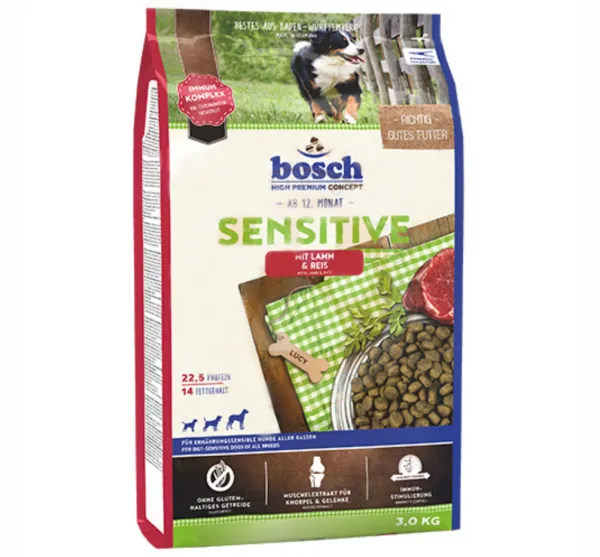 Bosch Sensitive Adult Kuzu Eti ve Pirinç 3 kg Köpek Maması