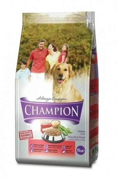 Champion Kuzu Etli ve Pirinçli Yetişkin 15 kg Köpek Maması