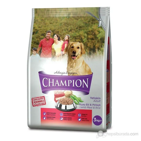 Champion Kuzu ve Pirinçli Yetişkin 3 kg Köpek Maması