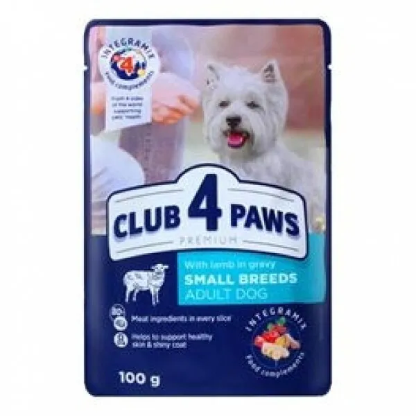 Club4Paws Kuzu Etli Pouch Küçük Irk Yetişkin 100 gr Köpek Maması
