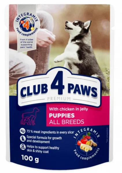 Club4Paws Tavuklu Pouch Yavru 100 gr Köpek Maması