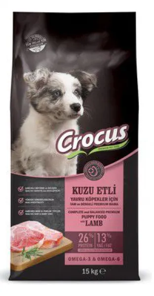 Crocus Kuzu Etli Pirinçli Yavru 15 kg Köpek Maması