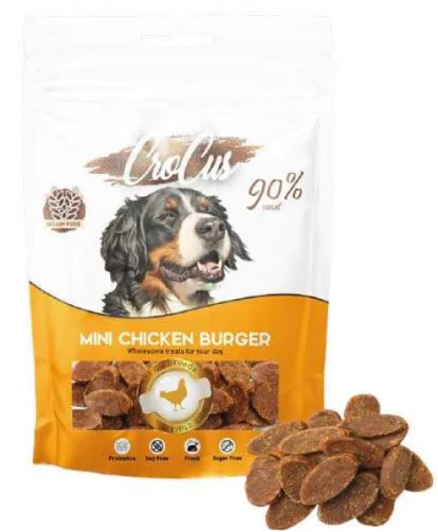 Crocus Mini Chicken Burger Tavuk Etli Tahılsız 80 gr Köpek Maması