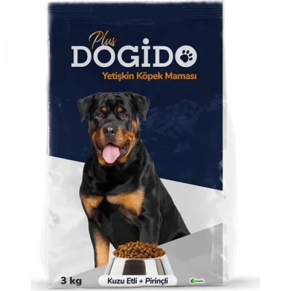 Dogido Plus Kuzu Etli ve Pirinçli Yetişkin 3 kg Köpek Maması