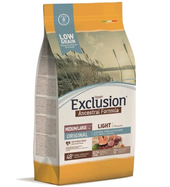 Exclusion Original Medium Maxi Düşük Tahıllı Light 12 kg 12000 gr Köpek Maması