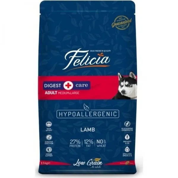 Felicia Az Tahıllı Yetişkin Kuzulu Large Breed Hypoallergenic 15 kg Köpek Maması