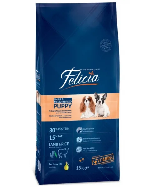 Felicia Puppy Kuzulu Küçük ve Orta Irk 15 kg Köpek Maması