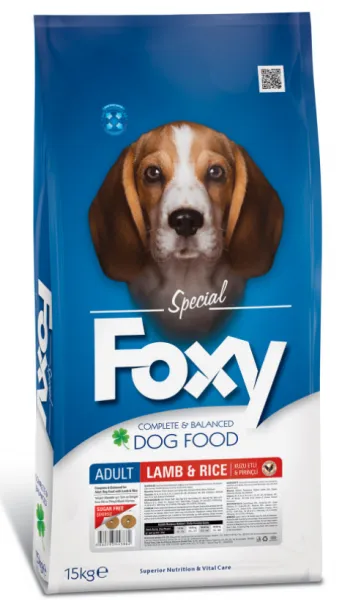 Foxy Kuzulu ve Pirinçli Yetişkin 15 kg Köpek Maması