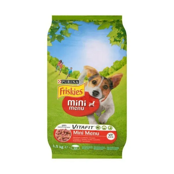 Friskies Mini Menü Sığır Etli ve Sebzeli Yetişkin 1.5 kg Köpek Maması