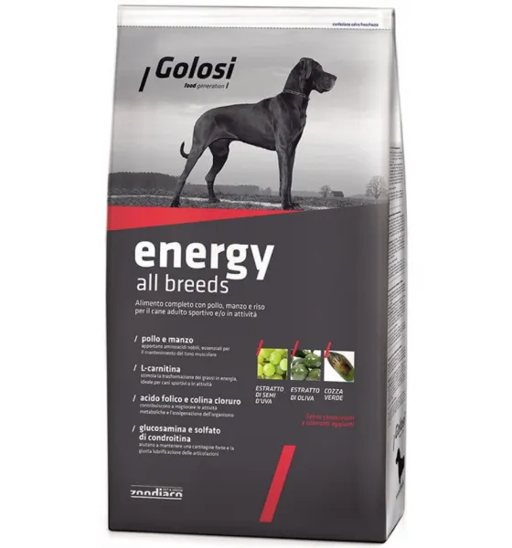 Golosi Energy Adult Tavuk ve Sığır Etli 12 Kg Köpek Maması