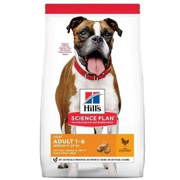 Hill's Light Orta Irk Tavuklu 14 kg Köpek Maması