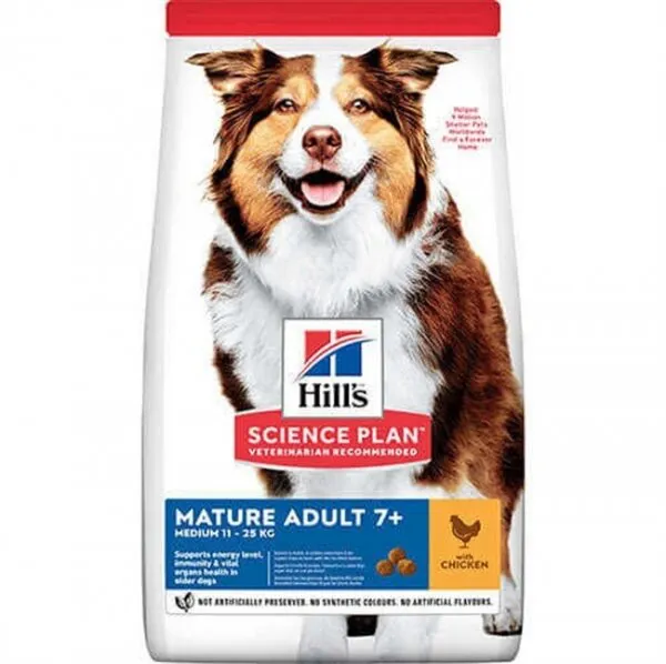 Hill's +7 Orta Irk Tavuk Etli Yaşlı 14 kg Köpek Maması