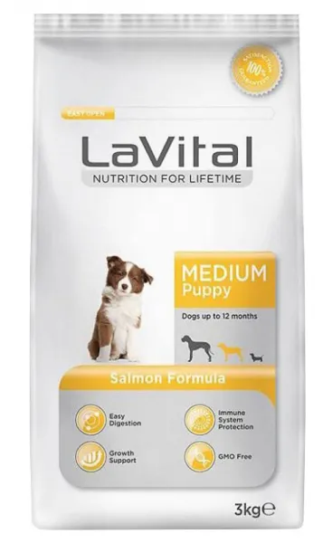 LaVital Medium Puppy Somonlu 3 kg Köpek Maması