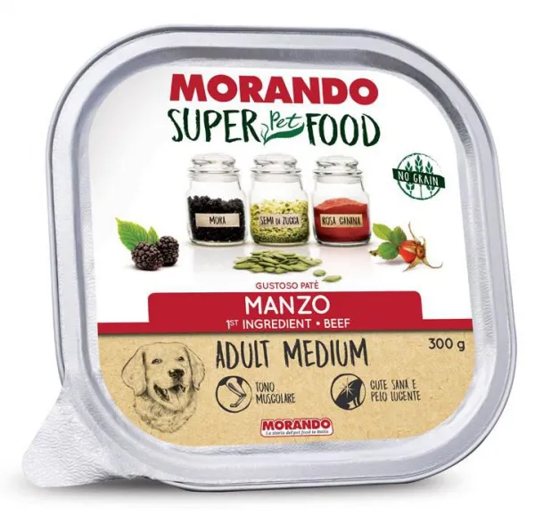 Morando Super Food Medium Tahılsız Biftekli Ezme 300 gr Köpek Maması