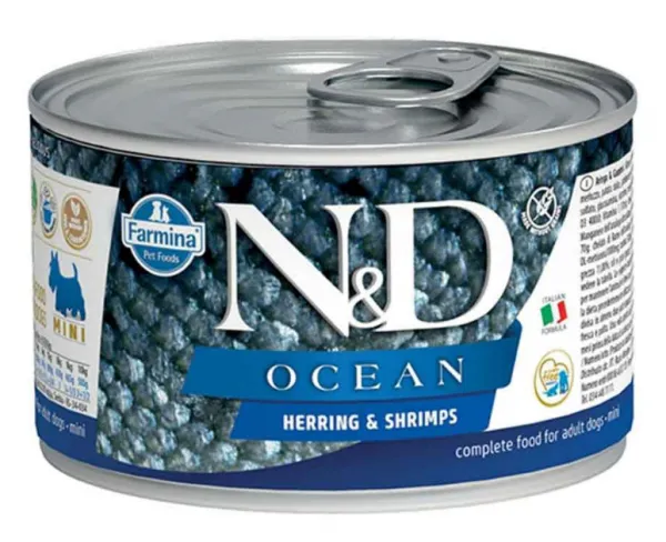 N&D Ocean Tahılsız Ringa Balıklı ve Karidesli 140 gr Köpek Maması