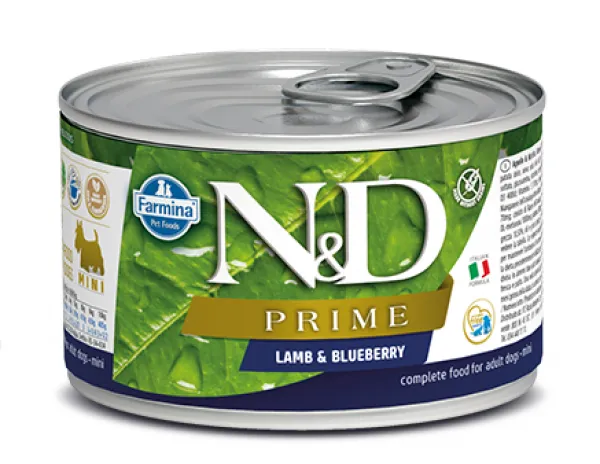 N&D Prime Kuzu Yaban Mersini Yetişkin Mini Irk 140 gr Köpek Maması