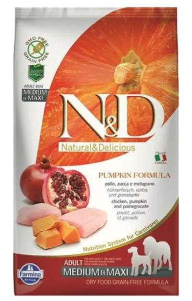 N&D Pumpkin Tahılsız Balkabaklı Tavuk Etli ve Narlı 2.5 kg Köpek Maması