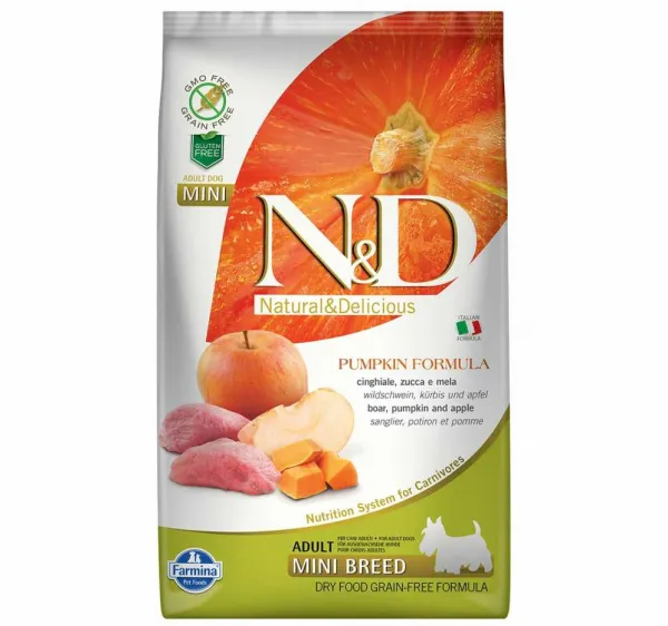 N&D Tahılsız Adult Mini Balkabağı Yaban Domuzu ve Elmalı 2.5 kg 2500 gr Köpek Maması