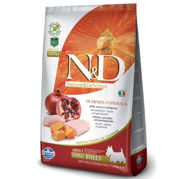 N&D Tahılsız Mini Balkabağı Tavuklu ve Narlı 2 kg Köpek Maması