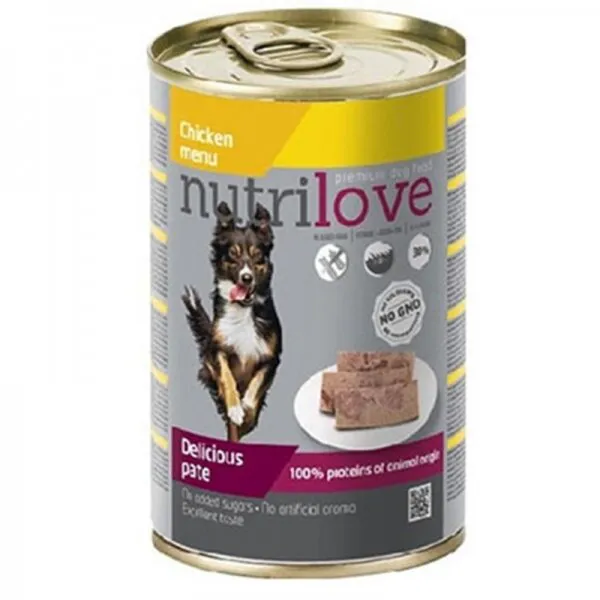 Nutrilove Dana ve Hindi Parça Etli 415 gr Köpek Maması