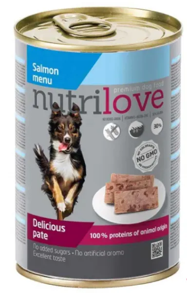 Nutrilove Somonlu Tahılsız Ezme Yetişkin 415 gr Köpek Maması