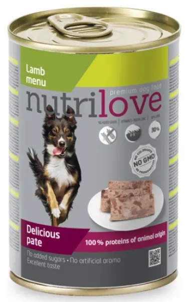 Nutrilove Tahılsız Kuzu Etli 400 gr Köpek Maması