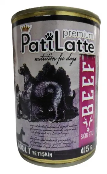 Pati Latte Premium Tahılsız Sığır Etli Yetişkin 415 gr Köpek Maması