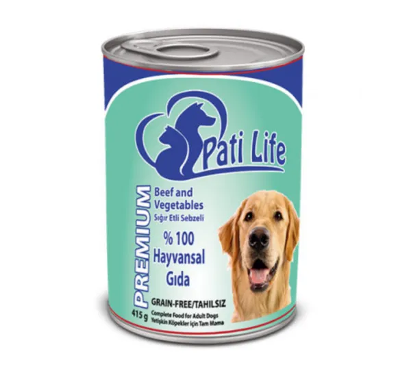 Pati Life Adult Sığır Etli ve Sebzeli Tahılsız 415 gr Köpek Maması