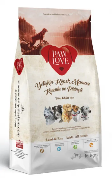 Paw Love Kuzulu Ve Pirinçli Yetişkin 15 kg Köpek Maması