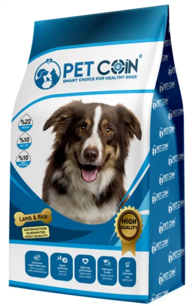 Petcoin Kuzu Etli ve Pirinçli Yetişkin 15 kg Köpek Maması