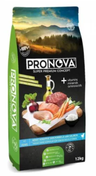 Pronova Düşük Tahıllı Somon Balıklı Hassas Derili Yetişkin 12 kg Köpek Maması