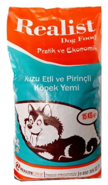 Realist Kuzu Etli ve Pirinçli Yetişkin 15 kg Köpek Maması