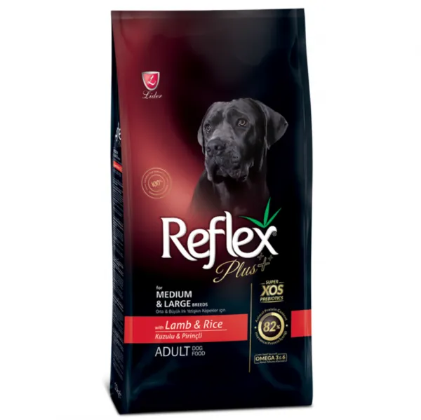 Reflex Plus Adult Medium & Large Kuzu Etli ve Pirinçli 3 kg Köpek Maması