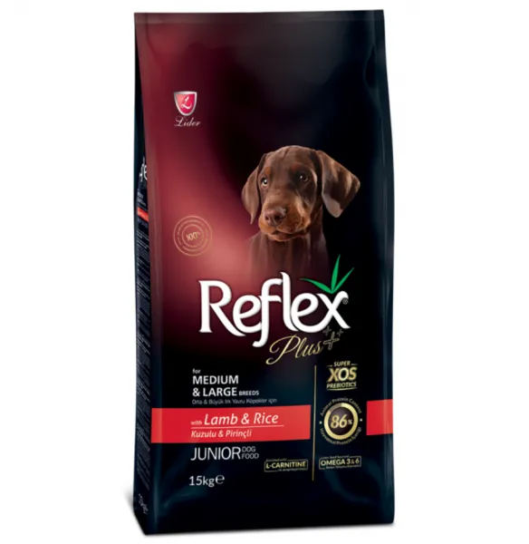 Reflex Plus Puppy Medium & Large Kuzu Etli ve Pirinçli 15 kg Köpek Maması