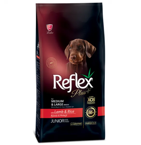 Reflex Plus Puppy Medium & Large Kuzu Etli ve Pirinçli 3 kg Köpek Maması