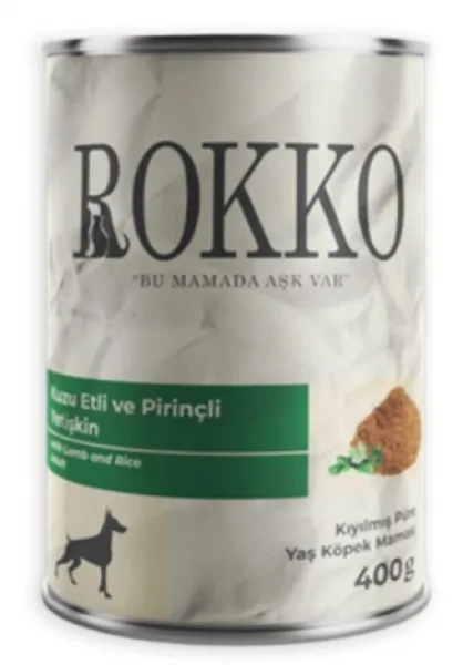 Rokko Kıyılmış Kuzu Etli Yetişkin 400 gr Köpek Maması