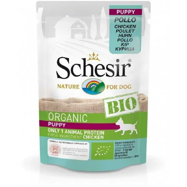 Schesir Bio Range Tavuklu Pouch Yavru 85 gr Köpek Maması