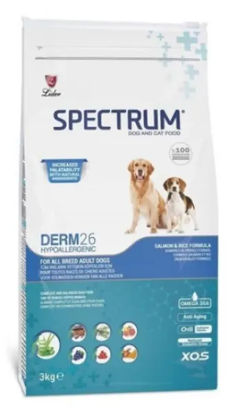 Spectrum Derm26 Hassas Derili Somonlu 3 kg Köpek Maması